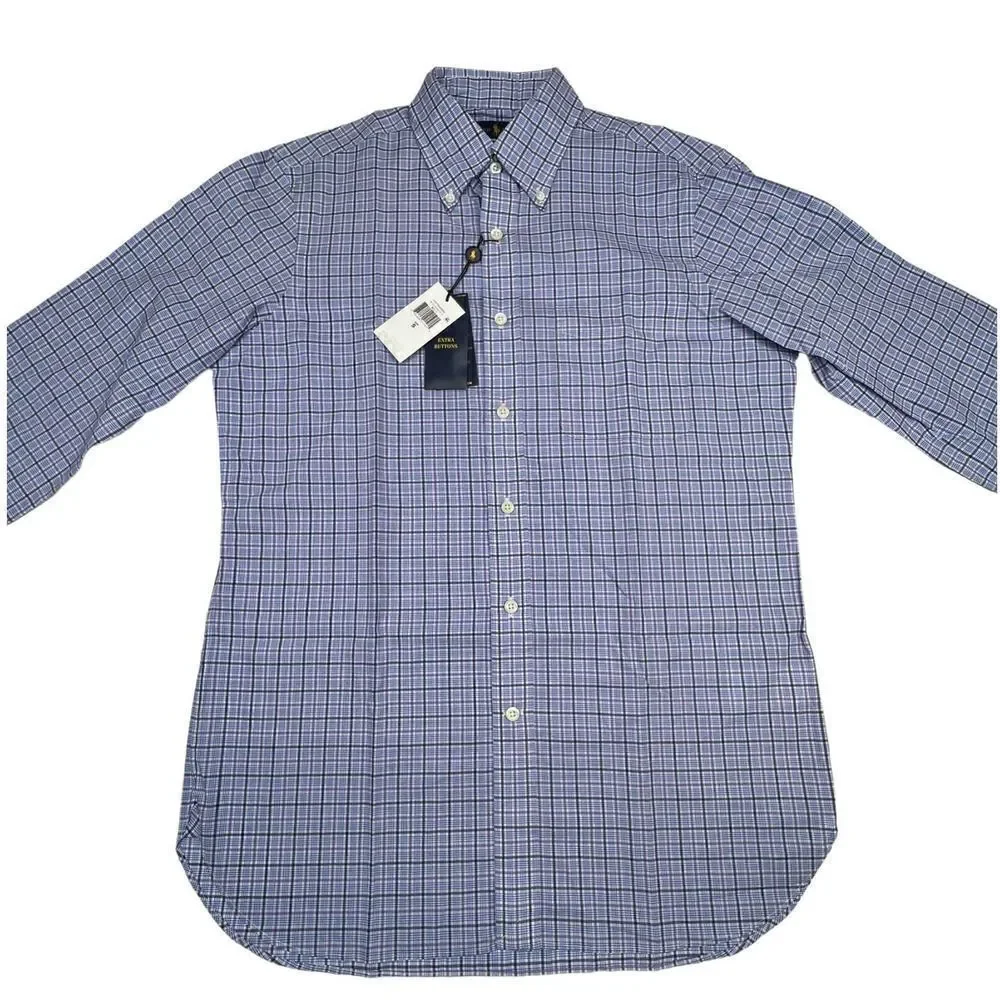 New Ralph Lauren US M Men Blue Shirt Cotton Long Sleeve Button Down Classic Fit - Picture 6 of 11